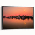 Black and white landscape art painting of Connecticut scenery on framed canvas, suitable for bedroom decor.