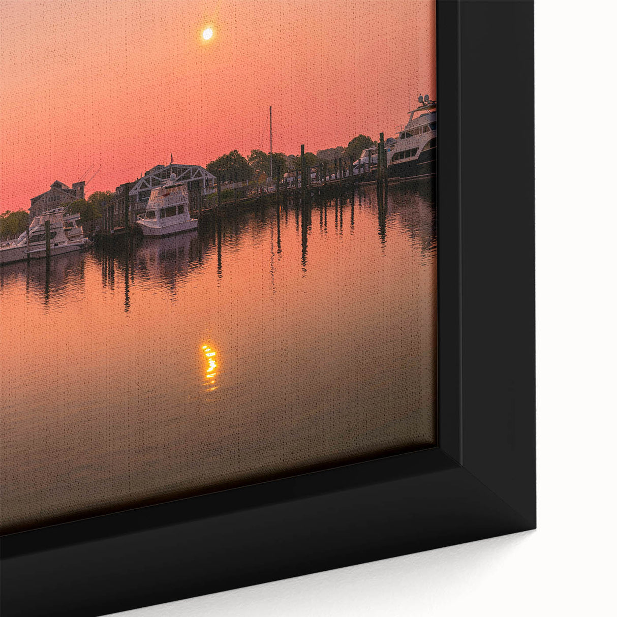 Extra large framed canvas featuring a textured depiction of Connecticut scenery in black with colorful accents.