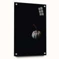 Large abstract wall art on acrylic glass featuring warm autumn hues, ideal for dining room decor.
