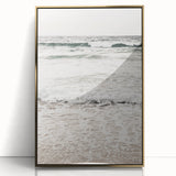 Large acrylic print of a mid-century modernist summer scene in gold tones, suitable for modern art wall decor or nursery.