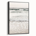 Black and white vintage poster art on framed canvas, depicting a serene landscape, ideal for bedroom wall decor.