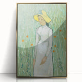 Art deco poster of Van Gogh's Starry Night in a gold frame, suitable for modern art wall decor in a nursery.