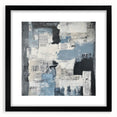 Geometric Abstract Wall Decor – Blue, Black & Urban Texture Collage