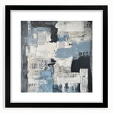 Geometric Abstract Wall Decor – Blue, Black & Urban Texture Collage