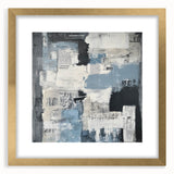 Geometric Abstract Wall Decor – Blue, Black & Urban Texture Collage