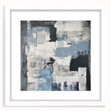 Geometric Abstract Wall Decor – Blue, Black & Urban Texture Collage