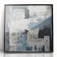 Geometric Abstract Wall Decor – Blue, Black & Urban Texture Collage