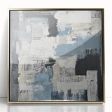 Geometric Abstract Wall Decor – Blue, Black & Urban Texture Collage