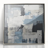 Geometric Abstract Wall Decor – Blue, Black & Urban Texture Collage