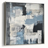 Geometric Abstract Wall Decor – Blue, Black & Urban Texture Collage