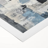 Geometric Abstract Wall Decor – Blue, Black & Urban Texture Collage