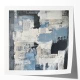 Geometric Abstract Wall Decor – Blue, Black & Urban Texture Collage