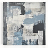 Geometric Abstract Wall Decor – Blue, Black & Urban Texture Collage