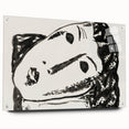 Abstract Expressionist Face Illustration – Monochrome Wall Art
