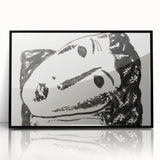 Abstract Expressionist Face Illustration – Monochrome Wall Art