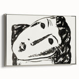 Abstract Expressionist Face Illustration – Monochrome Wall Art