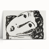 Abstract Expressionist Face Illustration – Monochrome Wall Art