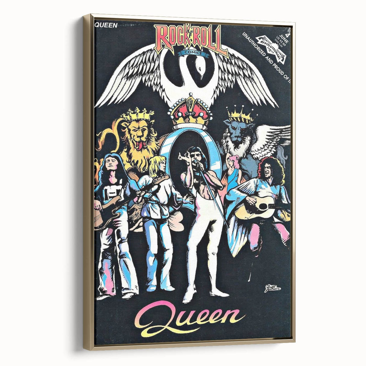 Queen Retro Poster Art - Comic Style Vintage Print - Rock Music Poster