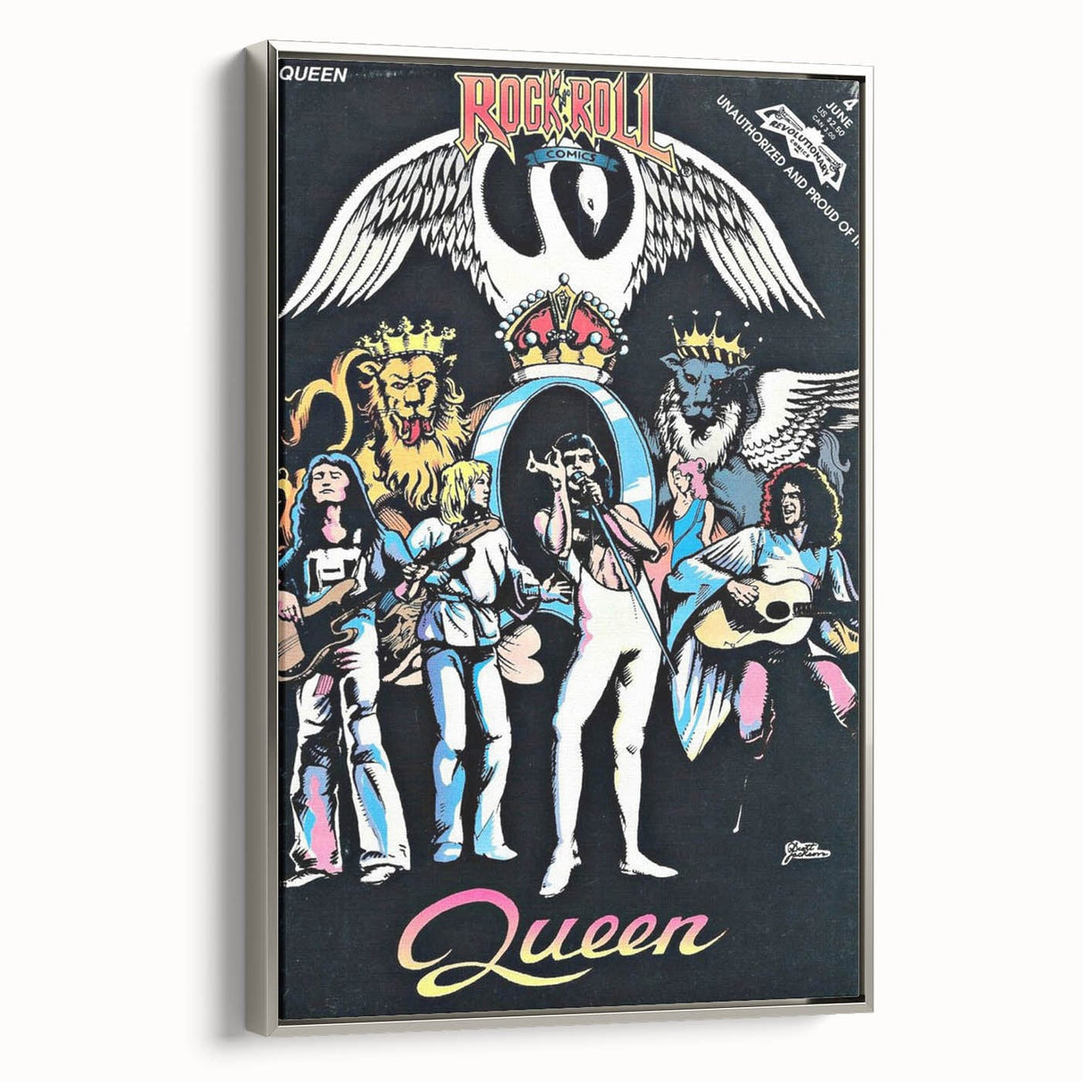 Queen Retro Poster Art - Comic Style Vintage Print - Rock Music Poster
