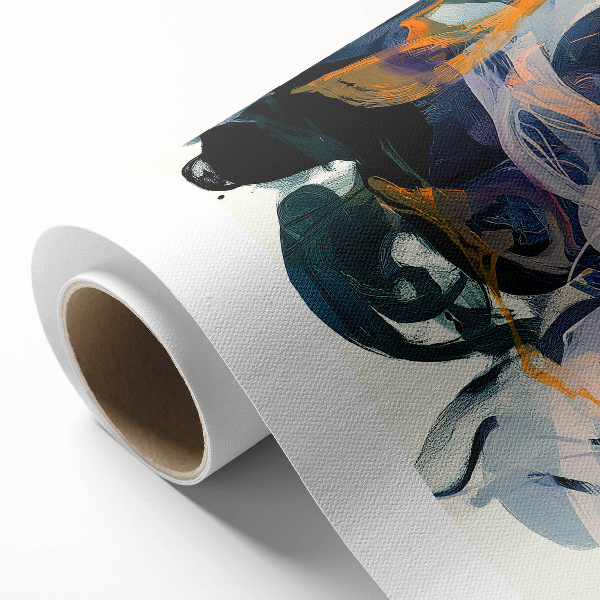 Canvas Art for Dining Area – Abstract Navy & Orange Wall Print