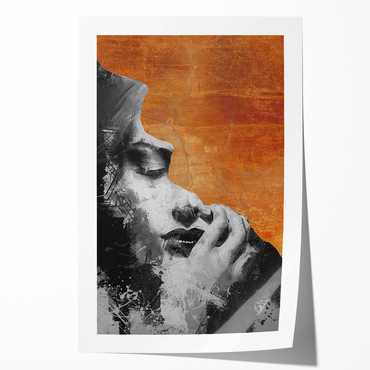 Modern Living Room Wall Art – Abstract Black and White Canvas
