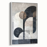 Abstract minimalist framed canvas wall art showcasing a sleek white design, viewed from the side, perfect for modern home decor and art enthusiasts.