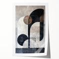Abstract minimalist wall art print showcasing soft pastel colors and organic shapes, rolled for easy shipping in a protective cardboard tube. Ideal for modern home decor.