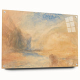 Romantic Art Prints: Serene Mountain Landscape with Lake