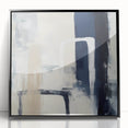 Colorful Abstract Wall Art – Navy, Beige & White Layered Strokes
