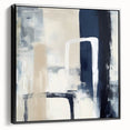Colorful Abstract Wall Art – Navy, Beige & White Layered Strokes