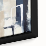 Colorful Abstract Wall Art – Navy, Beige & White Layered Strokes