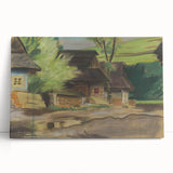 Expressionist Village Scene – Vibrant Rural Landscape Wall Art