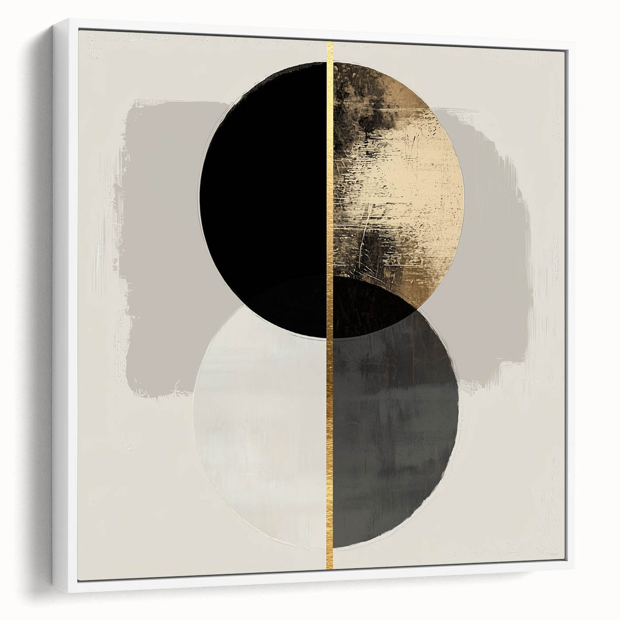 Modern Dining Room Wall Art – Black & Gold Geometric Print