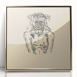 Expressionist Sketch of Christ – Black and White Wall Art