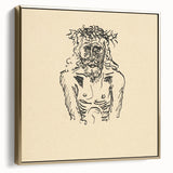 Expressionist Sketch of Christ – Black and White Wall Art