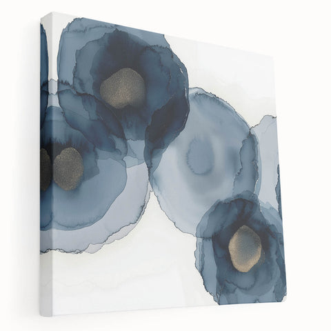 Elegant Dining Room Art Prints – Navy Blue Floral Wall Decor