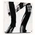 Modern Abstract Wall Art – Bold Black Brushstroke on White Canvas