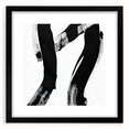 Modern Abstract Wall Art – Bold Black Brushstroke on White Canvas