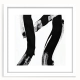 Modern Abstract Wall Art – Bold Black Brushstroke on White Canvas