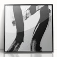 Modern Abstract Wall Art – Bold Black Brushstroke on White Canvas