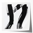 Modern Abstract Wall Art – Bold Black Brushstroke on White Canvas