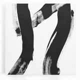 Modern Abstract Wall Art – Bold Black Brushstroke on White Canvas