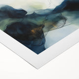 Contemporary Abstract Canvas – Fluid Blue, Orange & White Motion