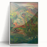Expressionist Hunter Scene – Vibrant Abstract Wall Art