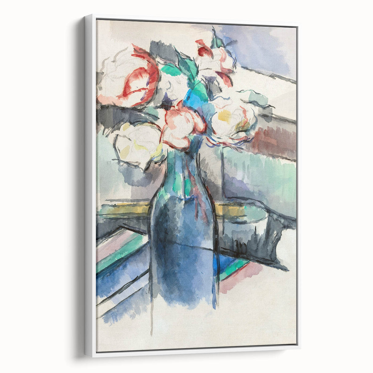 Impressionism Wall Art: Roses in a Bottle by Paul Cézanne Prints