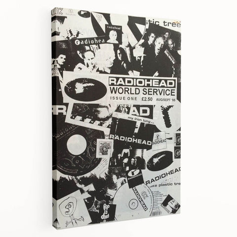 Radiohead Retro Poster - Black and White Collage - Vintage Music Art