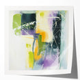 Geometric Abstract Wall Decor – Green, Purple & Yellow Expression
