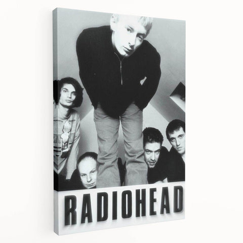 Radiohead Retro Poster - Black and White Band Photo - Vintage Music Art