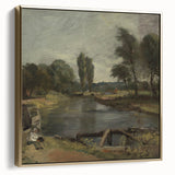 Classic Romantic Paintings: Flatford Lock by John Constable