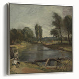 Classic Romantic Paintings: Flatford Lock by John Constable